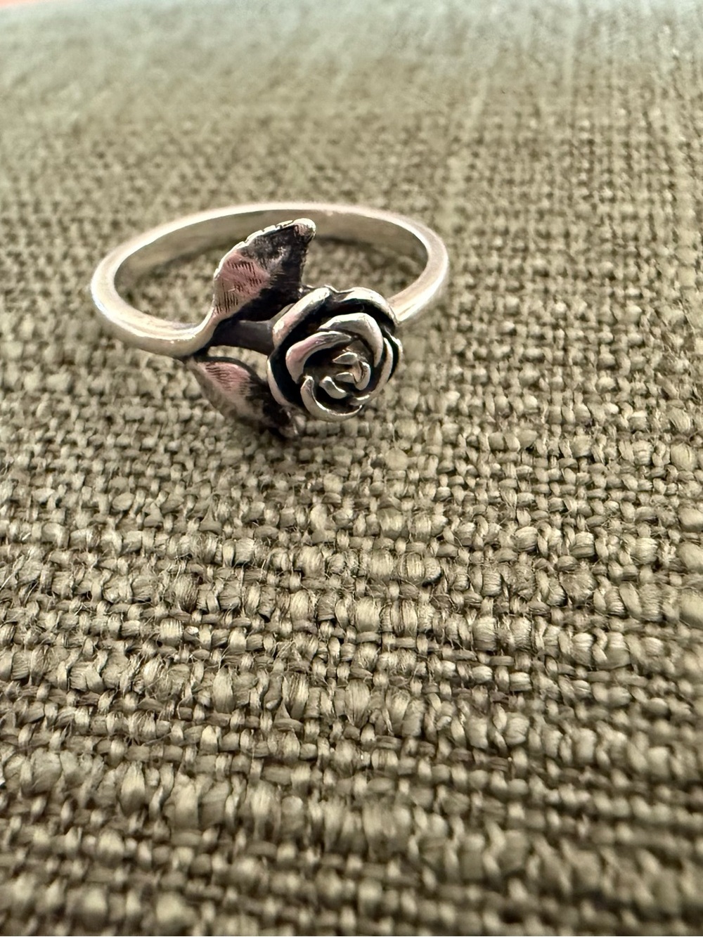 James Avery Small Rose Ring crafted in sterling silver.